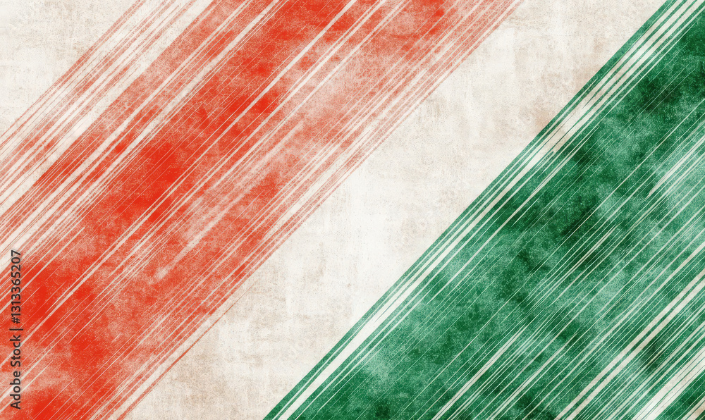 Aufkleber abstract texture with red and green diagonal stripes, creating vibrant background