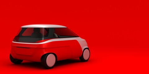 3d micro car design rendering electric ev