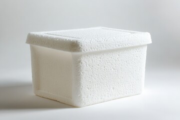 high resolution image of a large foam container against a white background