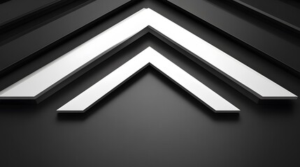 Obraz premium Geometric Arrows Arranged In Layers Against A Dark Background