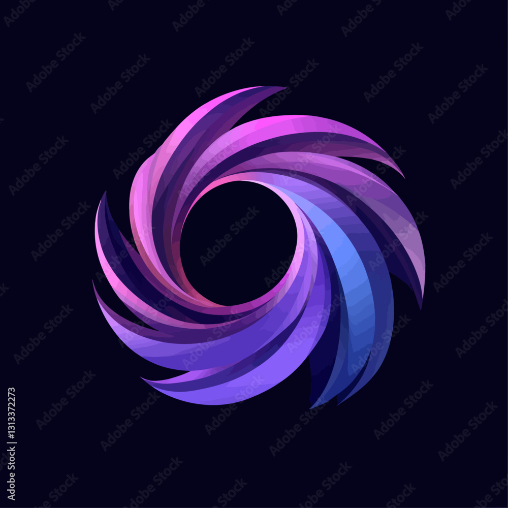 Aufkleber abstract vortex with vibrant gradients and dynamic swirling movement
