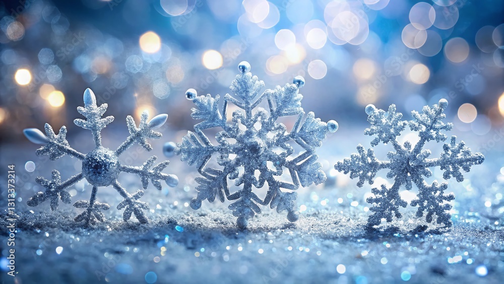 Poster sparkling snowflake glitter backdrop for elegant event invitations