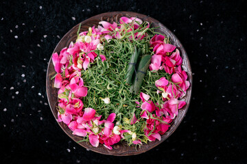 Pink rose flower for Javanese traditional wedding ritual
