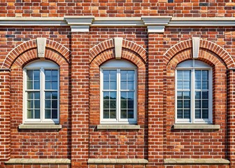 Obraz premium Striking Brick Facade Backdrop for Sports Event Photography - Rule of Thirds Composition