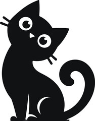 Simple funny cat vector silhouettes