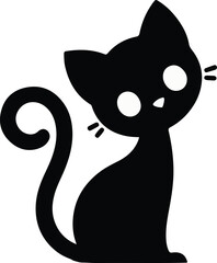 Simple funny cat vector silhouettes