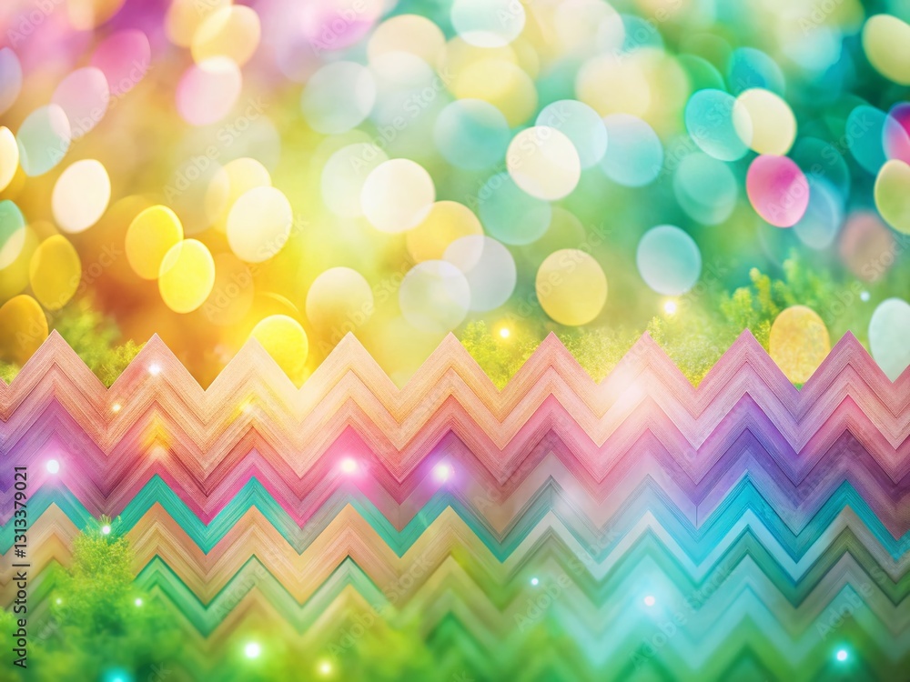 Poster stylish spring zigzag line bokeh background for digital prints & art