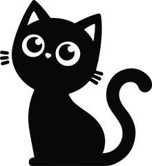 Simple funny cat vector silhouettes
