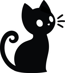 Simple funny cat vector silhouettes