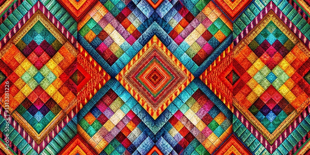 Poster surreal argyle pattern: multilayered textures in documentary style photography