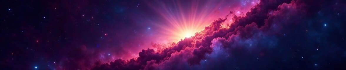 Colorful nebula and distant galaxies in outer space, stars, nebula, universe