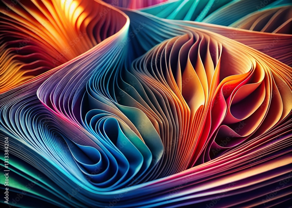 Poster surreal intricate line paper texture: abstract art background