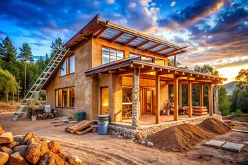 Fototapeta premium Sustainable Home Construction: Innovative Eco-Friendly Building Techniques