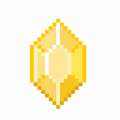 yellow crystal in pixel art
