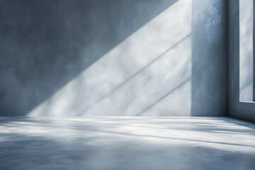 Empty room with shadows from the window