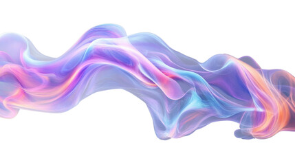 Colorful smoke waving on transparent background: abstract design element