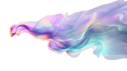 Colorful smoke effect floating on transparent background