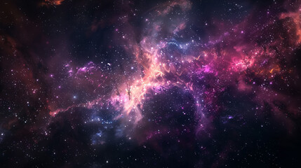 Naklejka premium Deep space with a high-definition star field background. A colorful starry night sky in outer space.