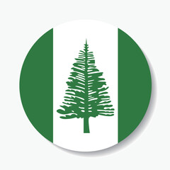 Norfolk Island circle flag logo icon digital vector illustration
