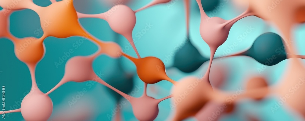 Poster Close-up view of interconnected cells with vibrant colors, showcasing the intricate structure of biological networks.