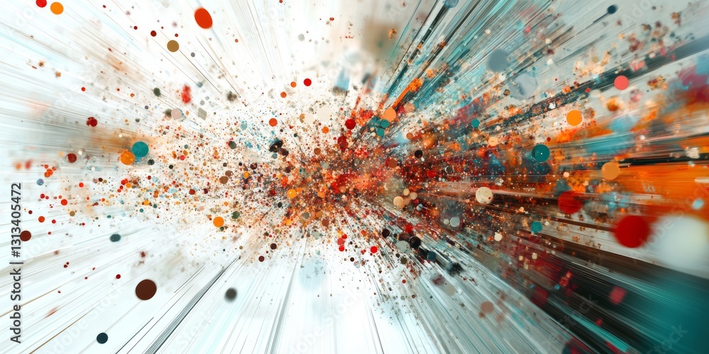 Poster a colorful explosion of dots and lines