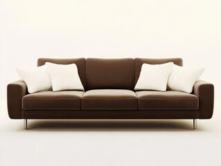 Fototapeta premium Upholstered with white cushions for comfort.