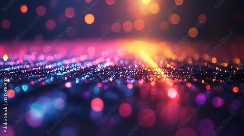 Poster abstract image representing digital data transfer and energy