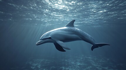 a dolphin swimming in the water