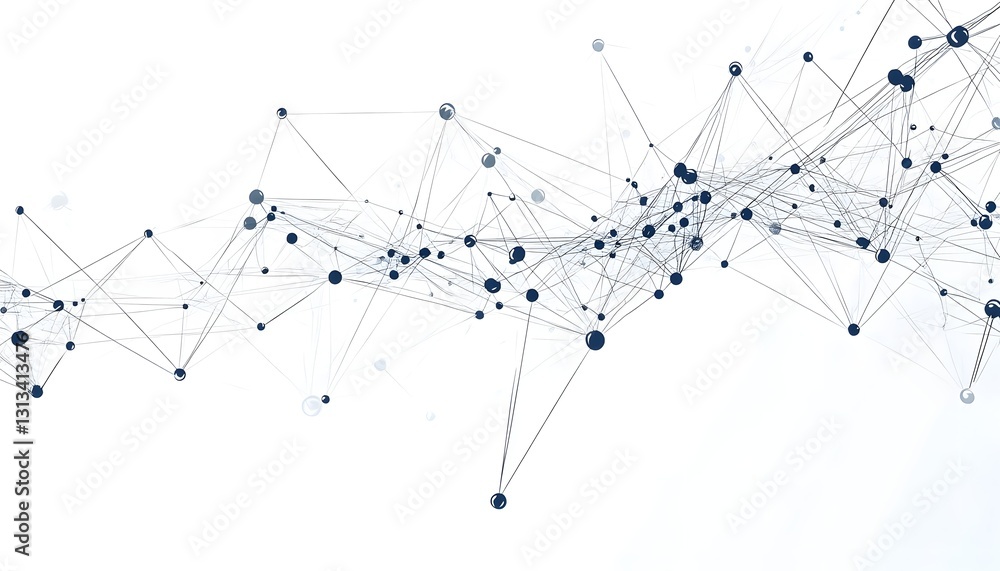 Poster abstract network nodes connected with lines