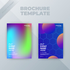 Obraz premium Ready-to-print brochure templates; gradient, geometric background; event promotion
