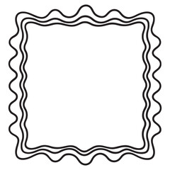hand drawn doodle border frames with black wavy lines, bow and ribbon vertical