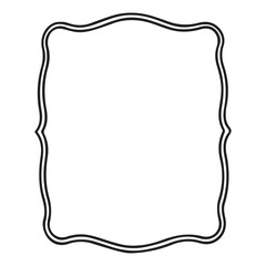 hand drawn doodle border frames with black wavy lines, bow and ribbon vertical