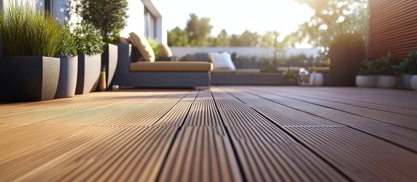 WPC decking boards enhance terrace design with modern aesthetics.