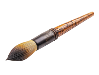 Ancient Chinese brush isolated on white background