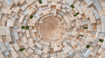 An aerial view of a vast and intricate labyrinth, its paths winding and turning, representing the complexities of life and the search for meaning.