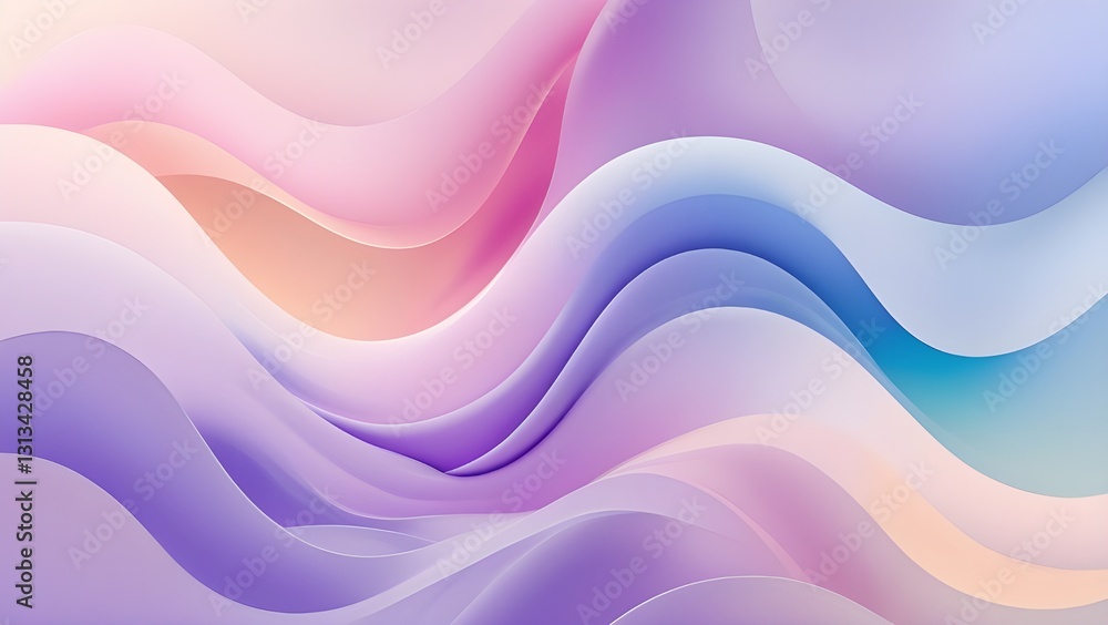 Aufkleber abstract gradient background with smooth flowing waves in pastel colors. soft and elegant design, pe