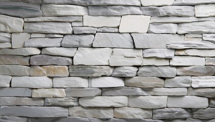 Fototapeta premium Grey Stacked Stone Wall