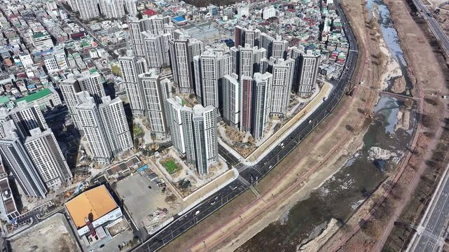 Apartment construction site in Korea