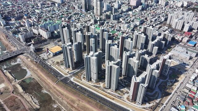 Apartment construction site in Korea