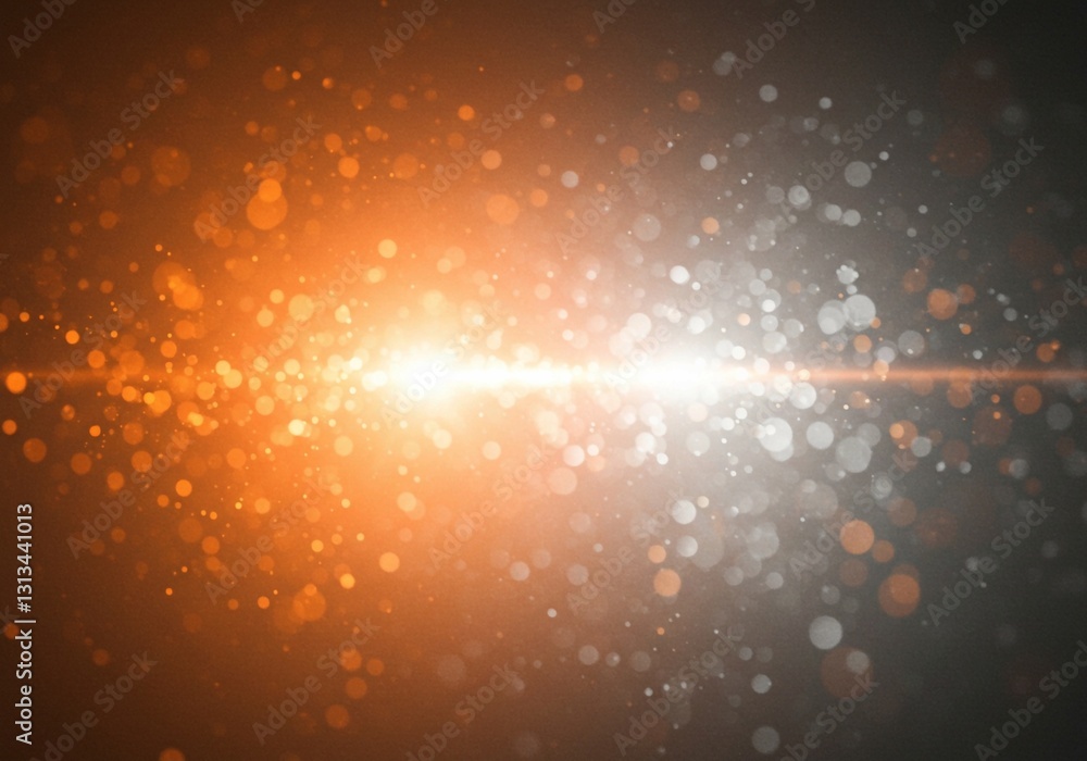 Poster A gradient background with a warm to cool transition highlights blurred circular lights creating a bokeh effect, showcasing varied light sizes