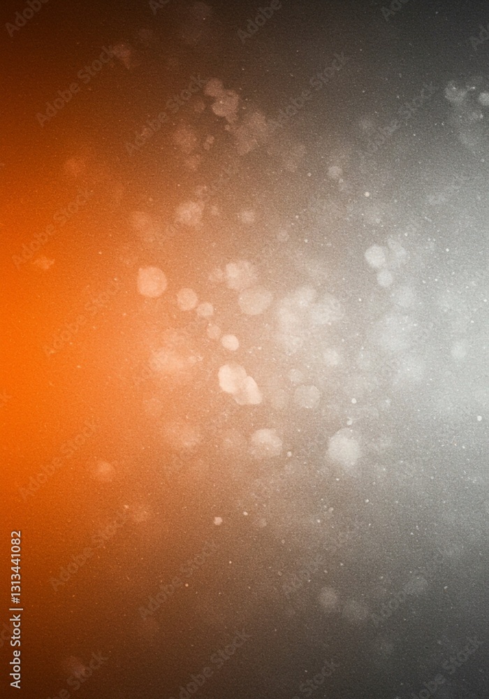 Poster the bokeh effect of blurred circular lights, against a gradient background transitioning from warm t