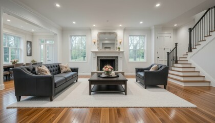 Fototapeta premium Modern Living Room with Elegant Furniture and Cozy Atmosphere