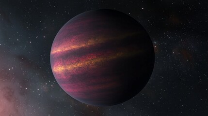Purple planet in the depths of the universe