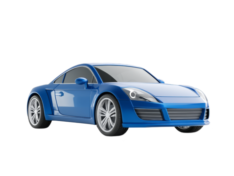Dazzling blue car illuminated with vibrant colorful lights, a spectacle of automotive luminescence