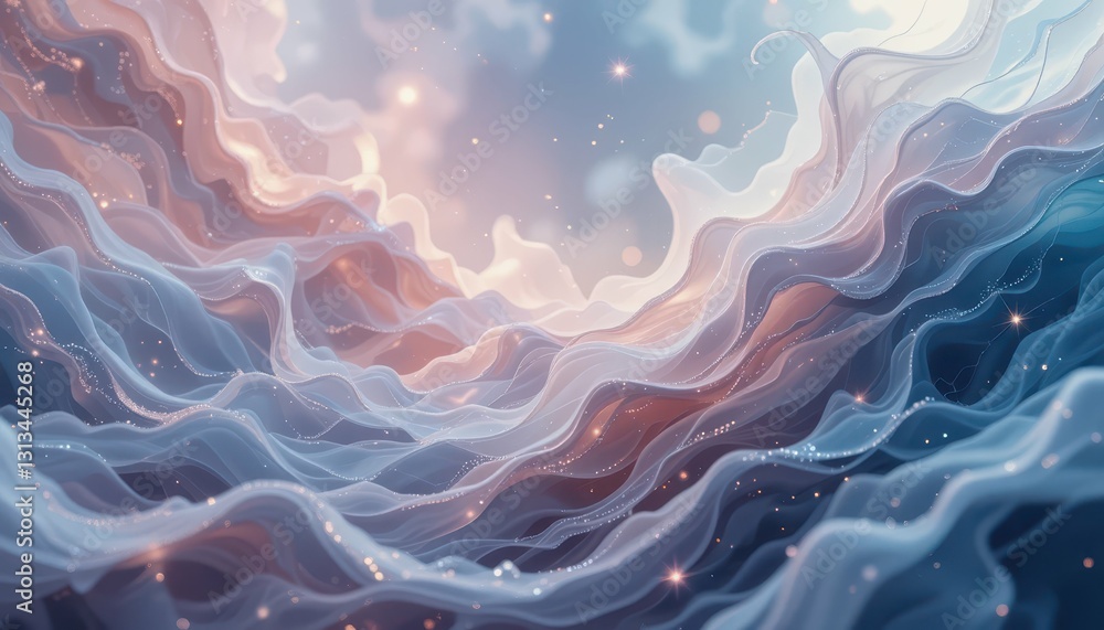 Aufkleber abstract waves of colorful textures in soft fluid movement