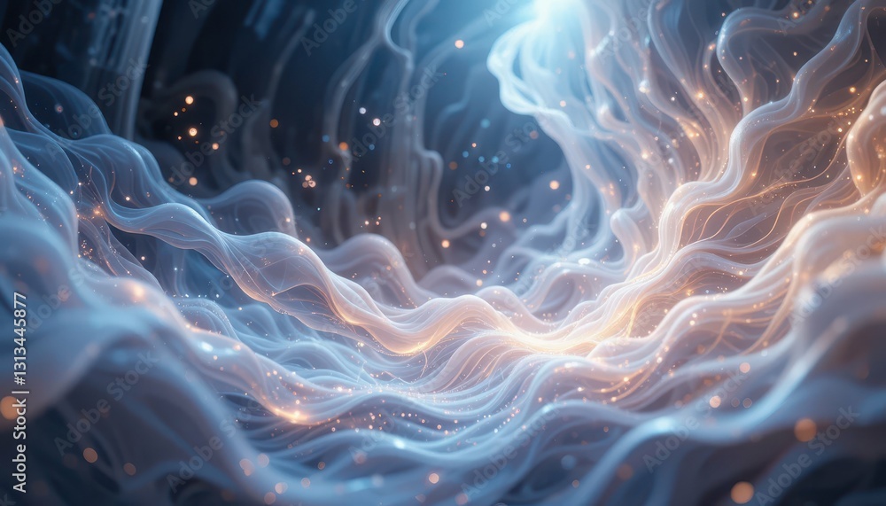 Aufkleber ethereal flow of light and color in abstract digital background
