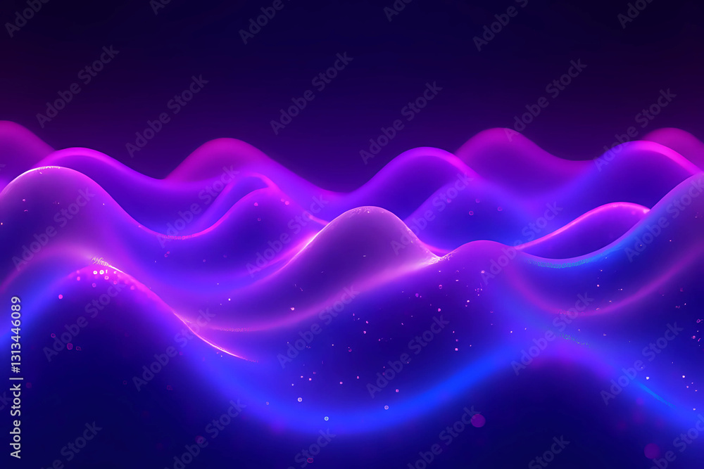 Poster abstract waves shape glowing in ultraviolet spectrum. background for banner, backdrop or texture for