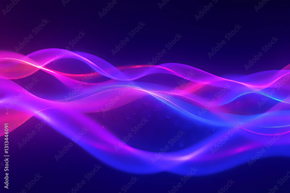 Poster abstract waves shape glowing in ultraviolet spectrum. background for banner, backdrop or texture for