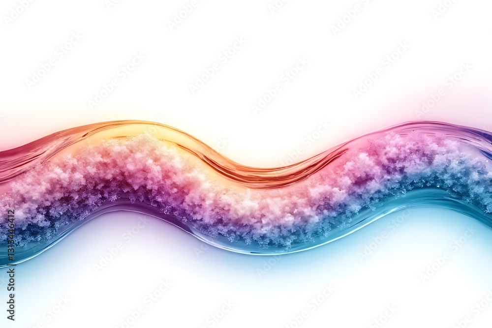 Poster flowing colorful wave abstract art digital creation vibrant environment modern design visual concept