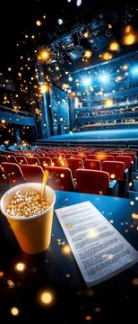 Theater performance night stage venue photo capture dramatic lighting audience perspective art and culture experience